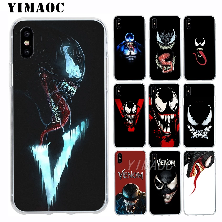 YIMAOC Venom Marvel злодей пластичный чехол из термополиуретана силикона для Apple Iphone Xr Xs Max
