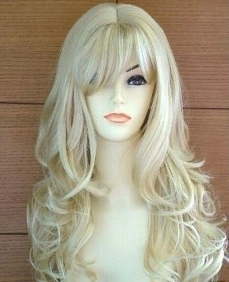 wangAA Hivision Details about Fashion Long Wig Curly sexy Blonde noble Women's Cosplay for party |