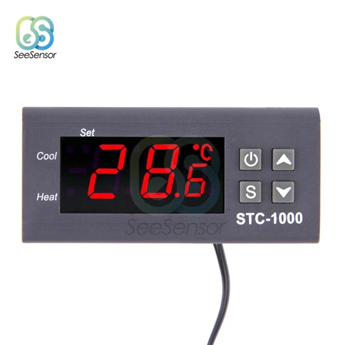 STC-1000 STC-3000 STC-3008 STC-3018 светодиодный цифровой Температура контроллер термостат терморегулятор инкубатор 12V 24V 110V 220V - Цвет: STC-1000 DC 12V