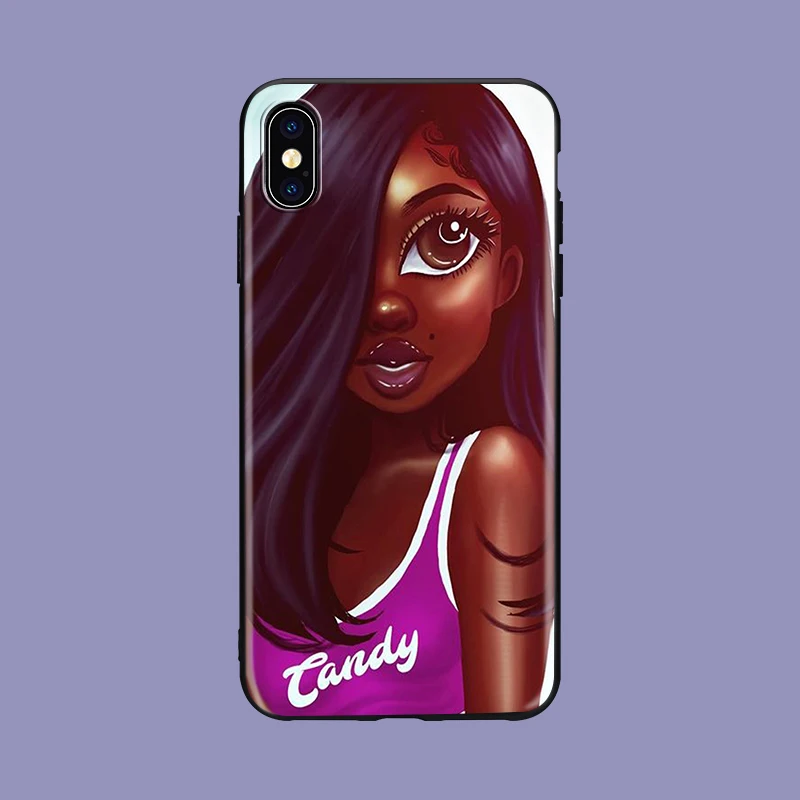 Модный черный мультяшный мягкий чехол для телефона из ТПУ iPhone 8 7 6 6S Plus X 5 5S SE XS XR max