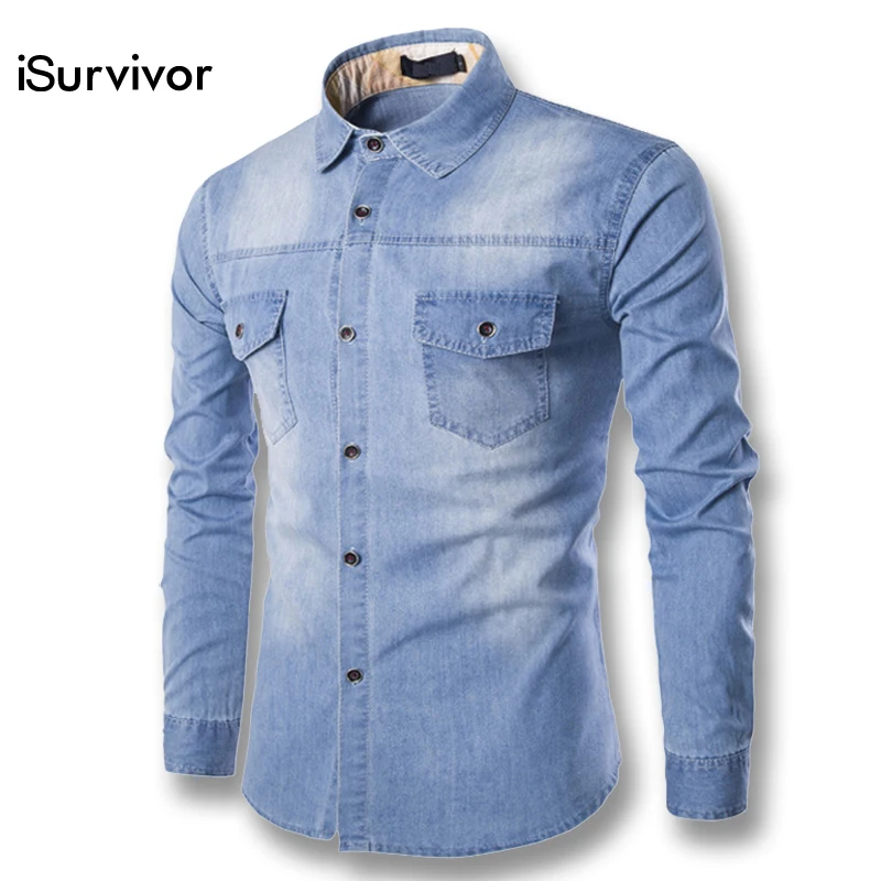 

New Men Denim Jeans Shirts 2022 Fashion Men Shirt Long Sleeves Plus Size Men Shirts Hombre Camisa Masculina M-6XL Spring Autumn