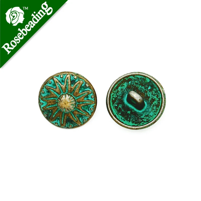 Множество из 20 шт ярь-медка патиновые латунные кнопки подвески на патине. Без