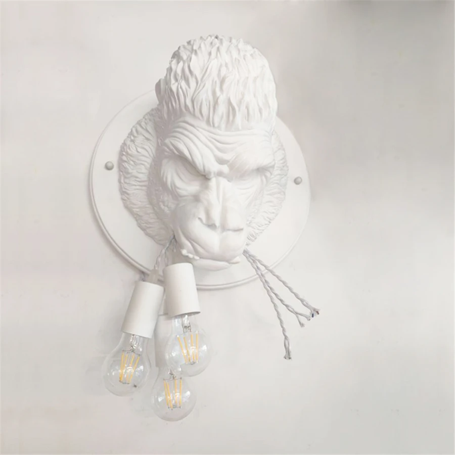 Американский арт деко Смола дикая Горилла настенная лампа винтажное украшение