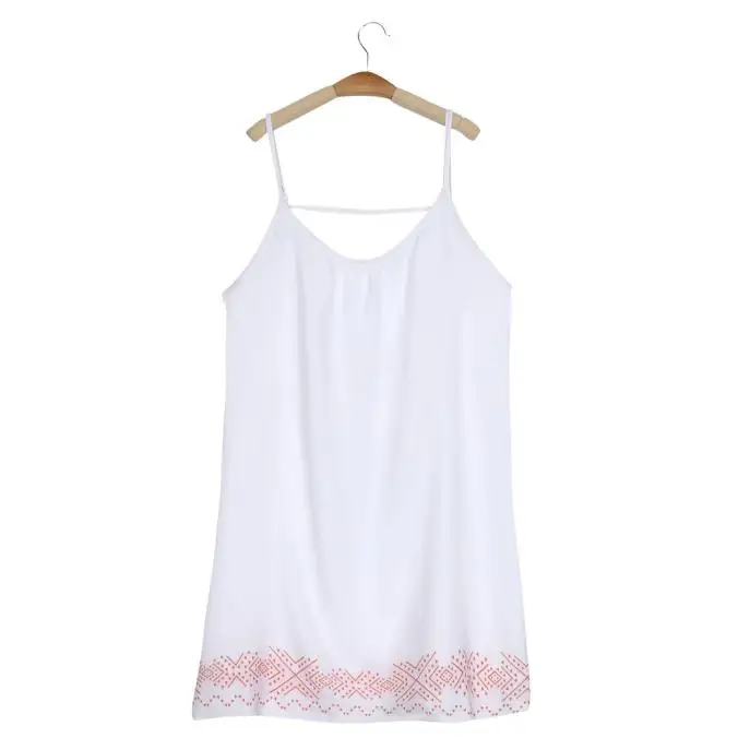 Женское шифоновое платье на бретельках белое пляжное мини с открытой спиной