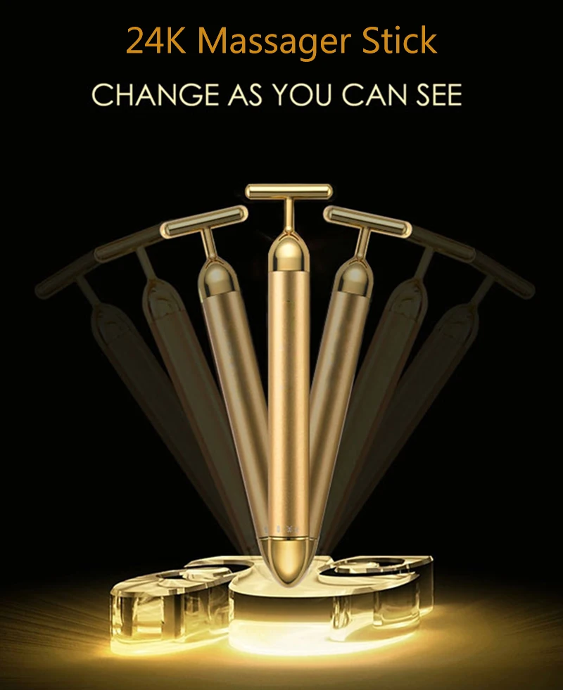 Brainbow 24K Gold beauty Bar массажер для похудения лица лицевой валик для красоты вибрационная палочка подтяжка кожи морщинка бар