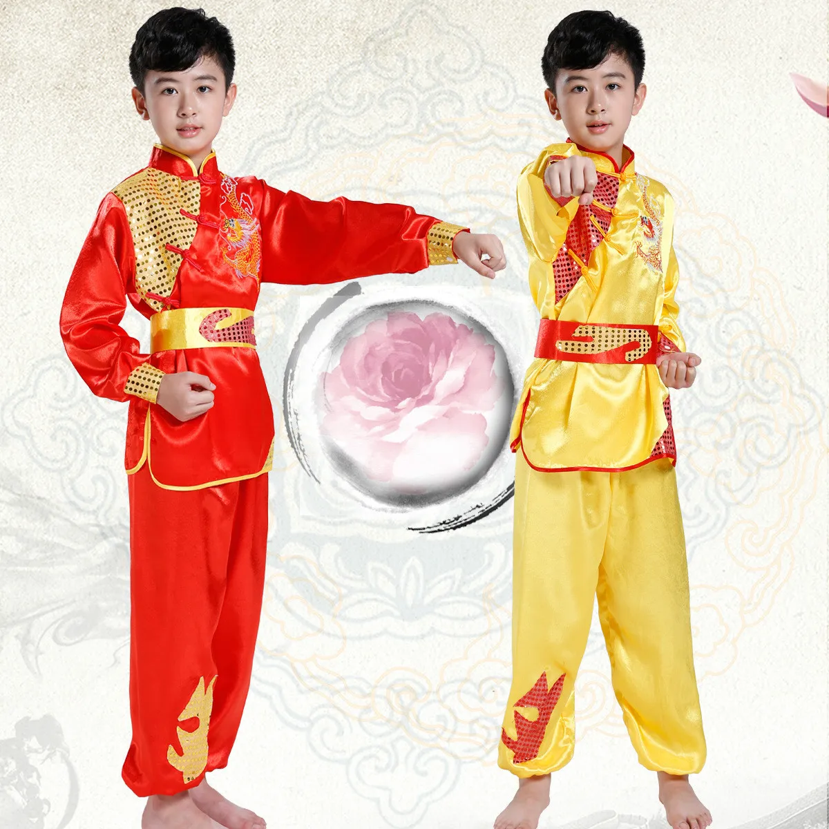 Children Wind Embroidery Taekwondo Dobok Wushu Costume Kimono Judo Clothing Chinese Kung Fu Suit Tai Chi Martial Art Uniform | Детская