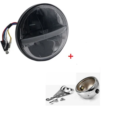 5,75 дюймов 883 мотоциклетные круглые светодиодные фары широкий Glide XL1200X FXDX 70 ДВА фары Moto 5 3/" налобный фонарь корпус ведро - Цвет: headlight with housi