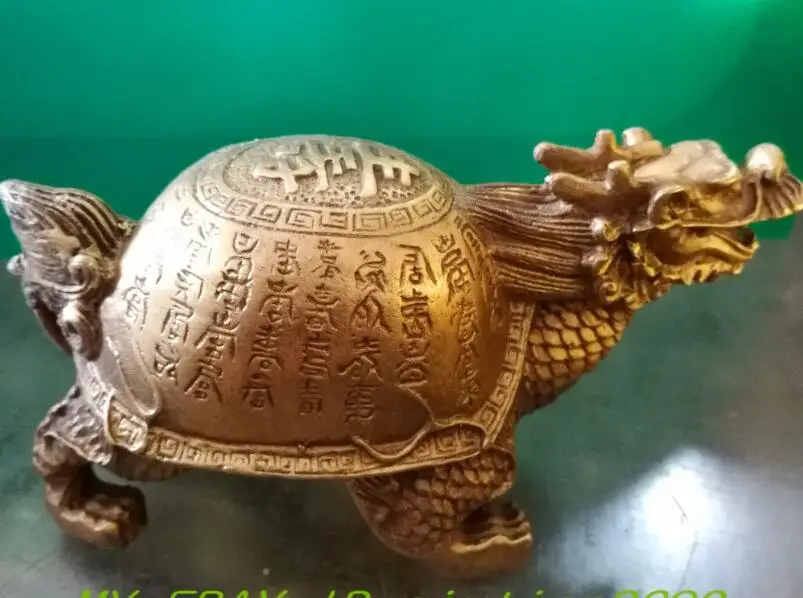 

Китайская Бронзовая скульптура священного монаха, статуя медного дракона Baishou