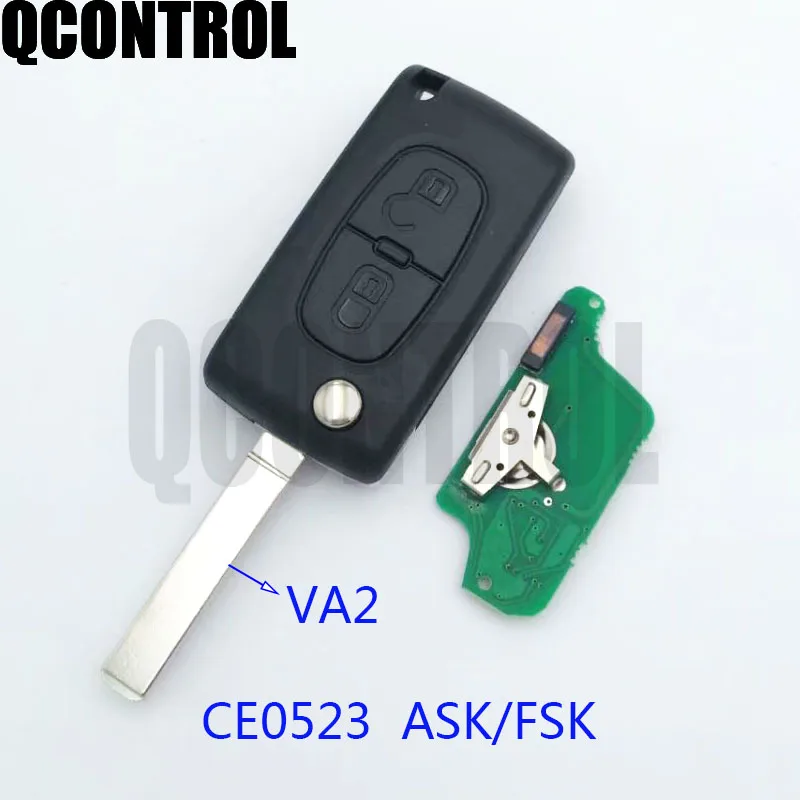 QCONTROL дистанционного ключа для PEUGEOT Expert партнер 207 307 308 407 807 CC SW CE0523 ASK/FSK VA2/2 кнопки