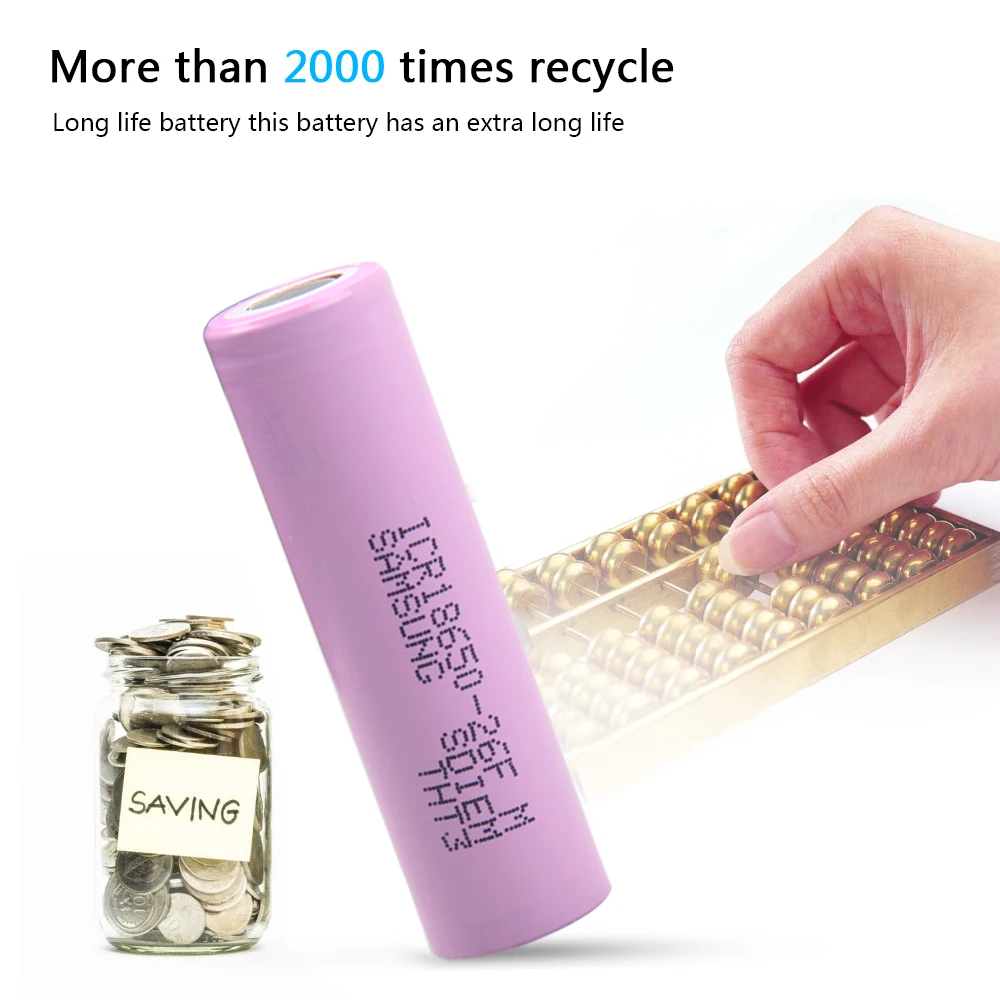 2600mah 3 7 V 18650 литий ионная аккумуляторная батарея для ICR18650 26FM 400
