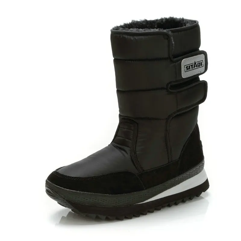 Черный BeckyWalk/Большие размеры 36-45, черные зимние сапоги женская обувь водонепроницаемые женские ботинки на платформе повседневная обувь женская WSH3102 - Цвет: Черный