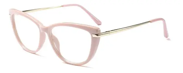 C1 pink clear Женские модные очки, прозрачная оправа, близорукость, очки для ботанов, модный бренд, дизайнерские оправа для очков в стиле кошачьи глаза, сексуальные женские красные очки - Цвет оправы: C1 pink clear