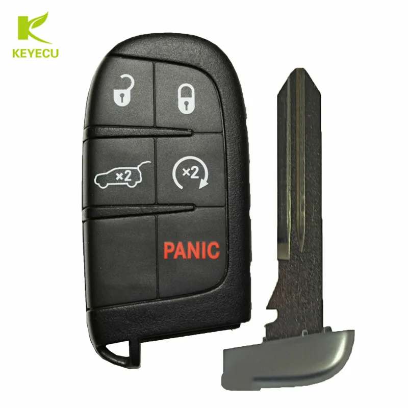 KEYECU OEM Автозапуск дистанционного брелок 5 Кнопка бесконтактных смарт-ключ для Jeep Grand Cherokee(FCC, аддитивного цветового пространства(ID: M3N-40821302 P/N: 68143505