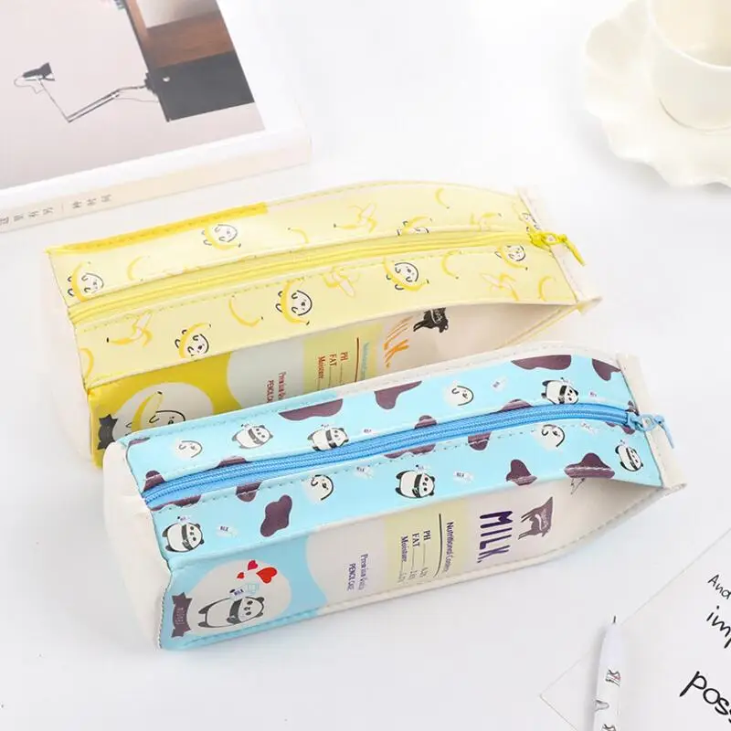 Школьный чехол для карандашей в виде мультяшной бутылки с молоком милый