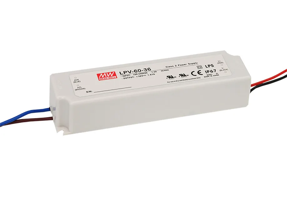 Цена MEAN WELL LPV-60-12 12V 5A meanwell LPV-60 60W одиночный выход Светодиодный импульсный источник питания