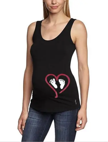 Новинка 2018 летняя одежда для беременных женщин без рукавов Черная Женская майка