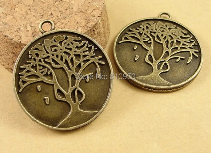 

40PCS Inner size:30MM Alloy/Metal Antique Bronze Treee Cameo Pendant cabochon DIY Jewelry base cameo settings