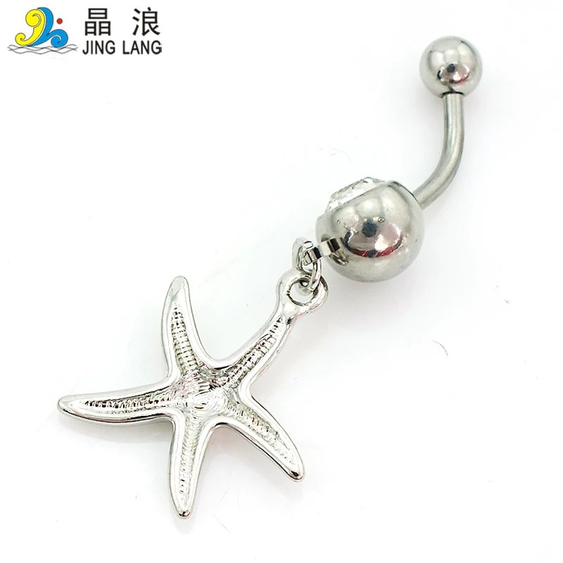 Женское модное кольцо на пупок украшение для пирсинга живота со звездой из