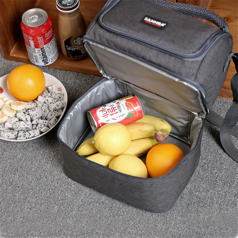 2018 7L Double Decker Cooler Lunch Bags Insulated Solid Thermal Lunchbox Food Picnic Bag Tote Handbags for Men Women | Багаж и сумки