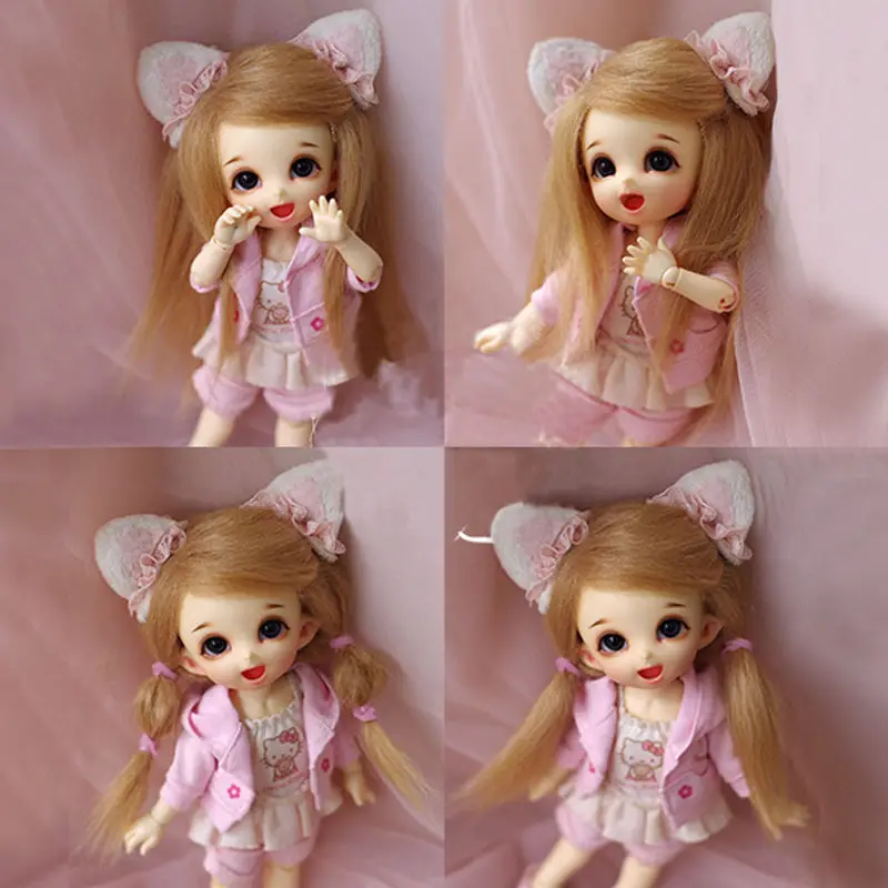 [Wamami] коричневый/льняной длинный шерстяной парик 1/8 Pukifee Ae Lati BJD Dollfie 14 см|wool wig|bjd