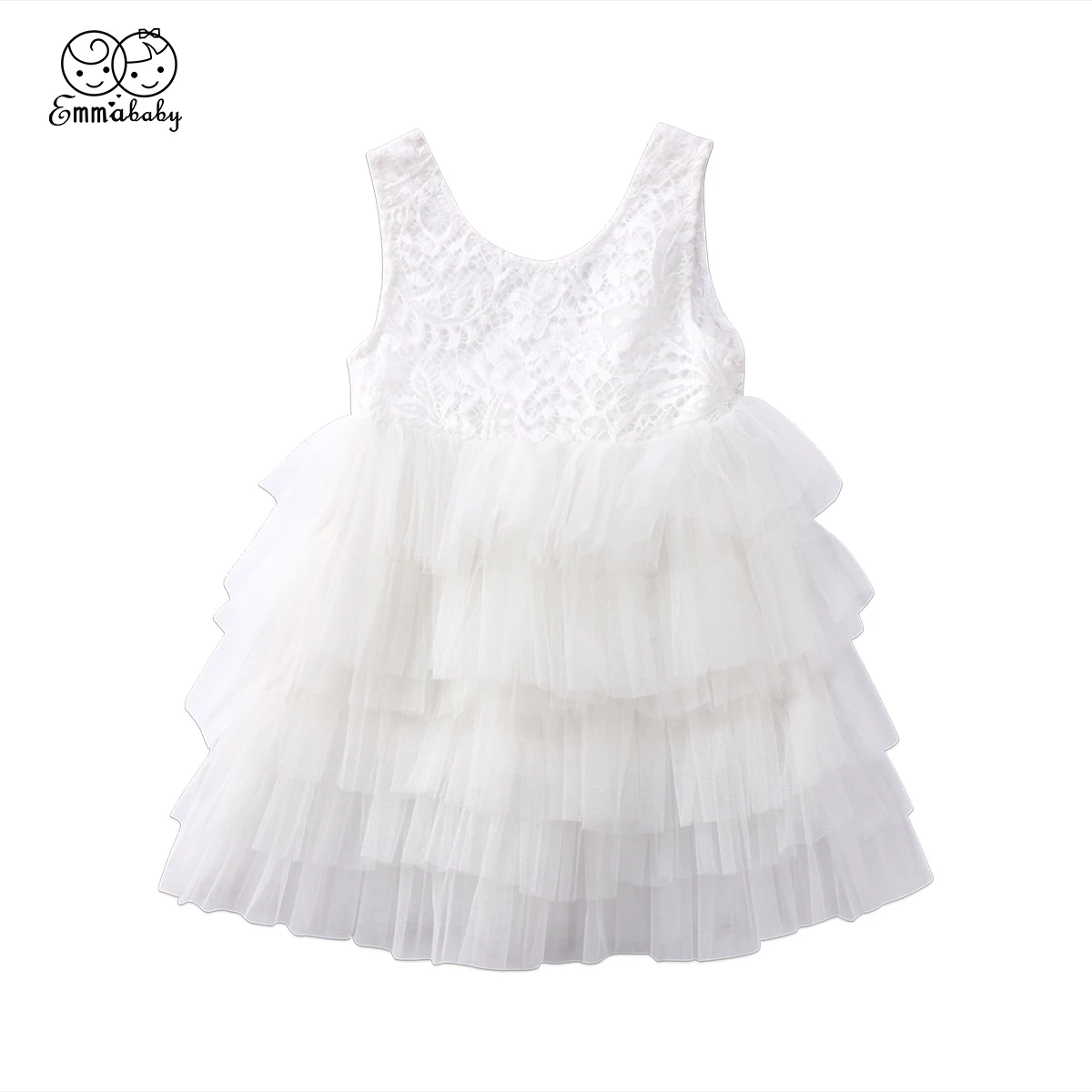 Kid Baby Girl Sleeveless Lace Hollow Out Tulle Tutu Dress Party Wedding Princess Sundress Hot | Детская одежда и обувь