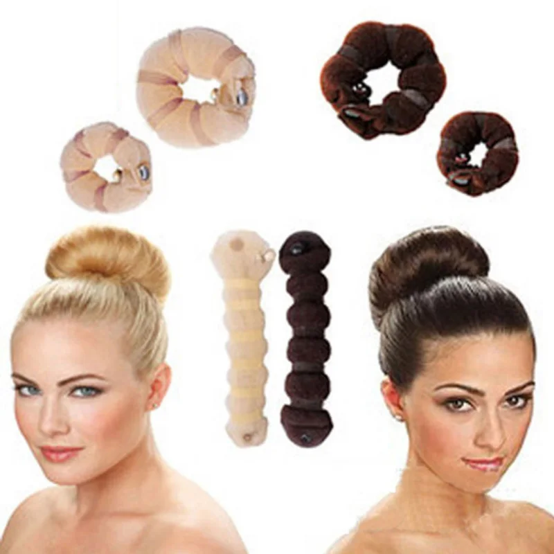 

2pcsElegant Headbands For Women Hair Accessories Foam Sponge Girl Donut Bun Maker Headwear French Twist Magic Elacstic Hair Band