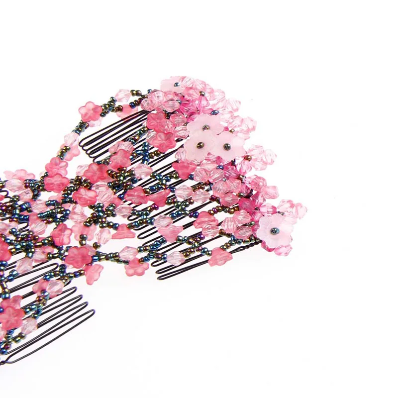 

Magic Beads Elasticity Double Hair Comb Clip Stretchy Hair Combs Clips Fashion