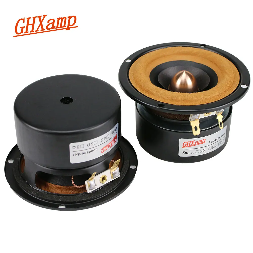 

GHXAMP 3 Inch Full Range Speaker Tweeter MID Bass Speaker Cloth bullet HIFI Unit Computer TV Audio 98Hz-20KHz 1Pairs
