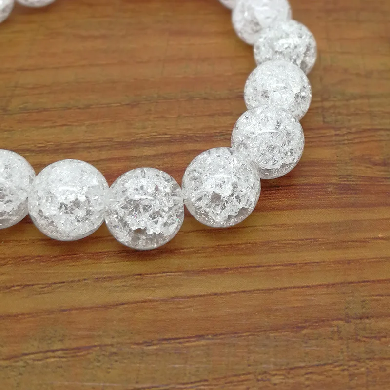 Новая мода белоснежные бусины с эффектом трещин браслет 8/10 мм Круглый бисер