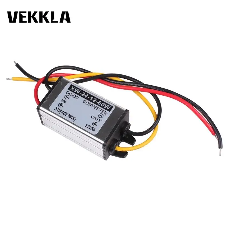 Водонепроницаемый автомобильный преобразователь DC 24V до 12V 5A 60W понижающий
