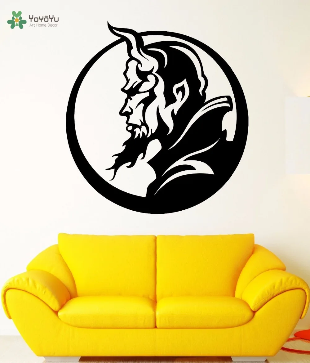 

YOYOYU Wall Decal Modern Design Darkness Vinyl Wall Stickers For Kids Bedroom Removable Interior Horns Vampire Poster DecorSY918