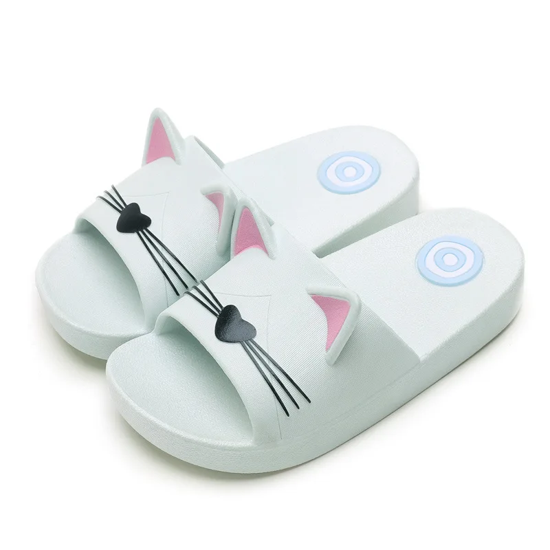 4 Girls Boys Home PVC Slippers Cartoon Cat Floor Family Shoes Beach Sandals kids shoes summer beach slippers - Цвет: 4