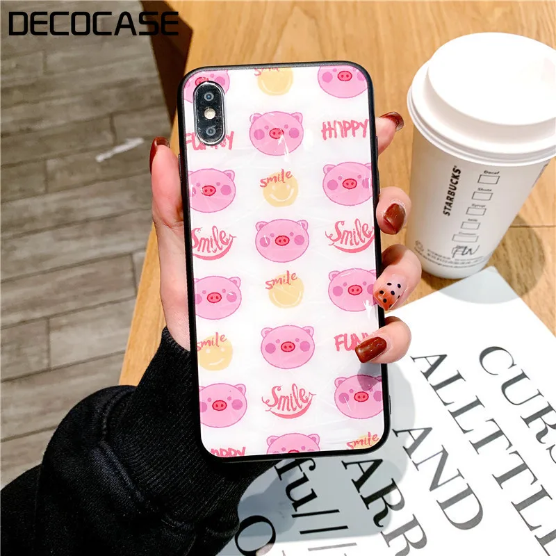 DECOCASE милые забавные свиньи желтые розовые летние женские силиконовые чехлы для
