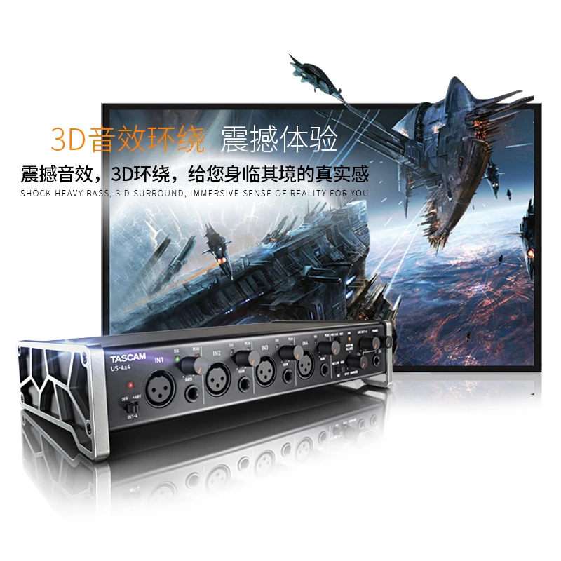 Tascam US-4x4 US4x4 4-in/4-out USB аудио MIDI интерфейс Профессиональный Компьютер студия Запись Звуковая карта с микрофонными предусилителями