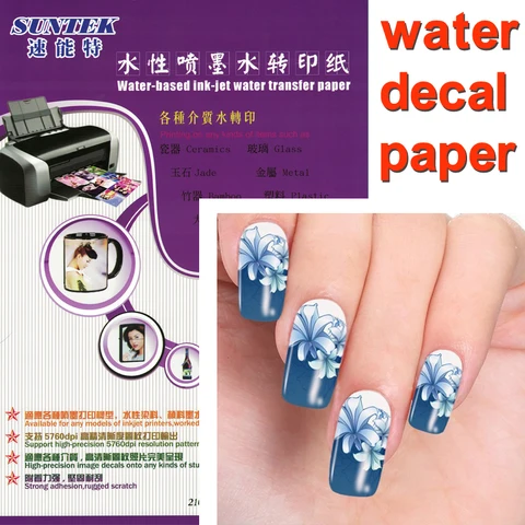 Белая прозрачная водоотталкивающая бумага A4 для струйной печати (20 листов/партия), водоотталкивающая пленка, наклейки для ногтей, стекла, керамики