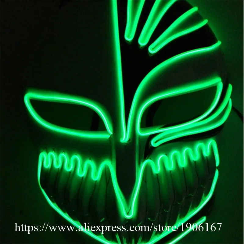 Новый дизайн красочная светящаяся маска смерти из EL провода светодиодная