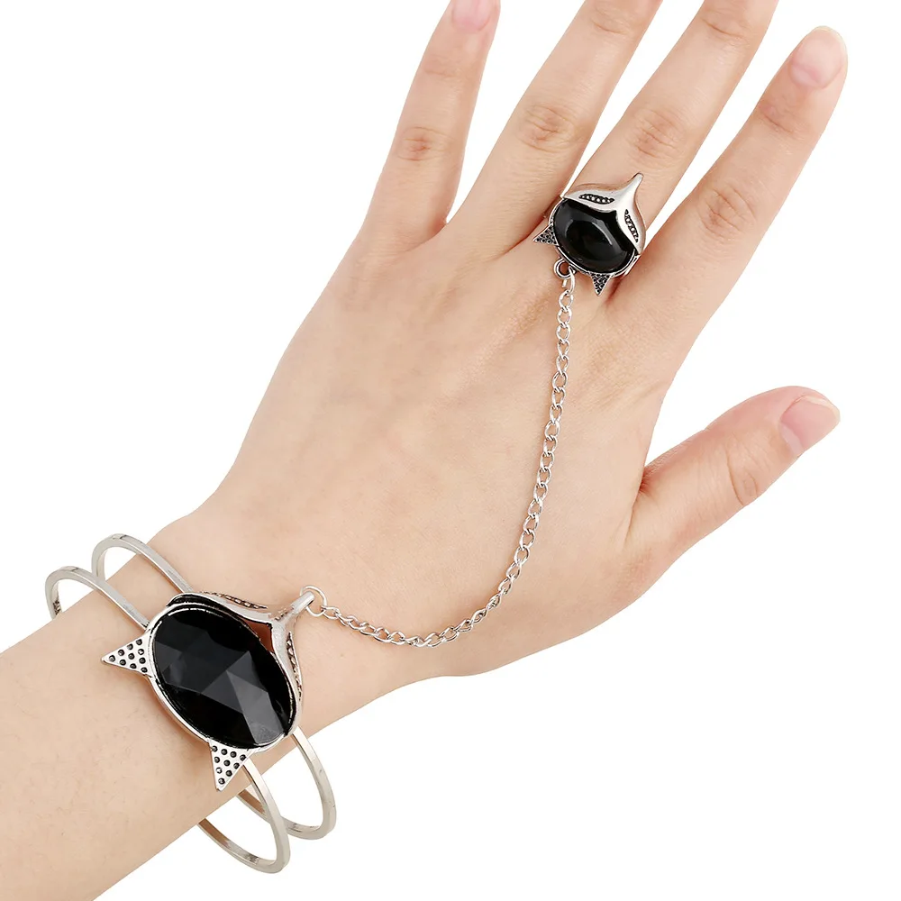 Модные женские ювелирные изделия очарование Панк Винтаж Серебристый цветок под