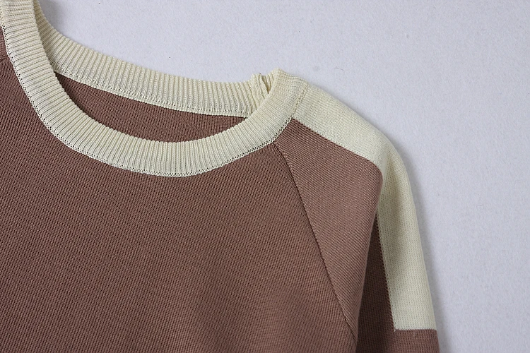 ALPHALMODA осенне-зимние женские вязаные штаны и свитер, комплекты одежды из 2 предметов, пуловеры с круглым вырезом, цветные трикотажные комплекты с карманами