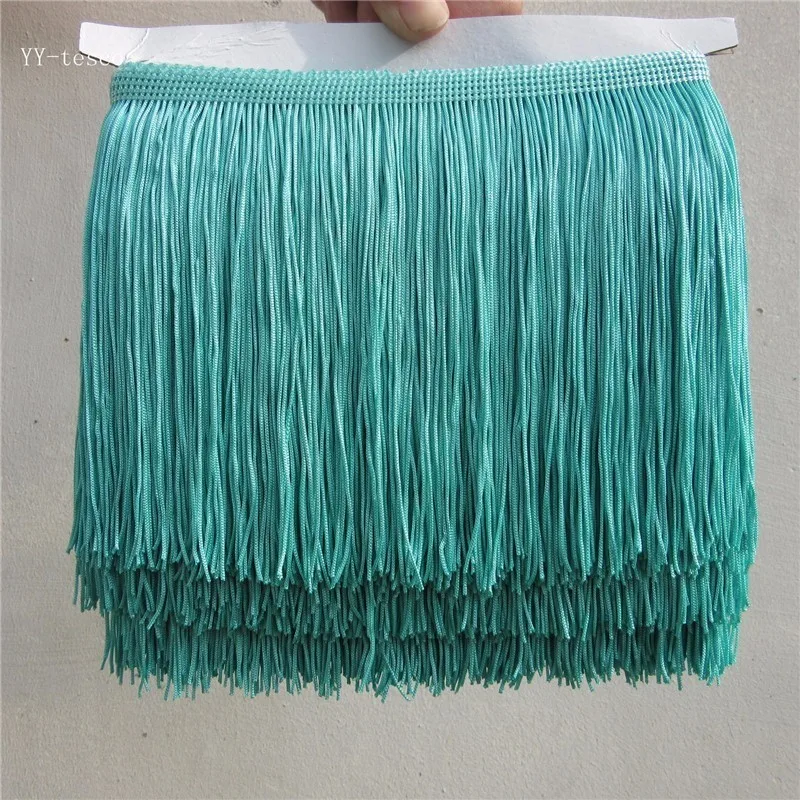 Mint color 1 ярд 15 см широкая розовая кружевная бахрома отделка отделочная кисточка для латинских платьев сценическая одежда кружевные аксессуары лента кисточка - Цвет: Mint color