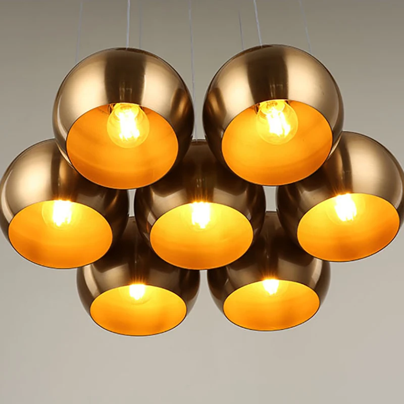 Винтажная Подвесная лампа 7 головок промышленное освещение в клетку Современная