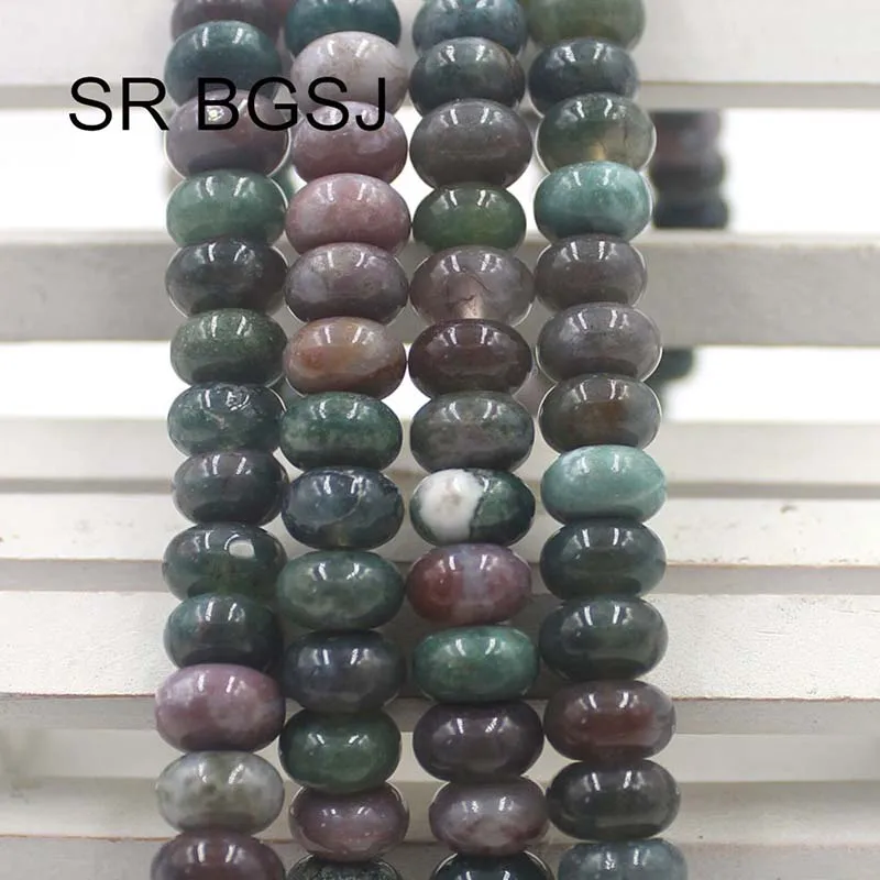 Бесплатная доставка 5x8 мм Оптовая торговля Rondelle индийский агат оникс натуральный