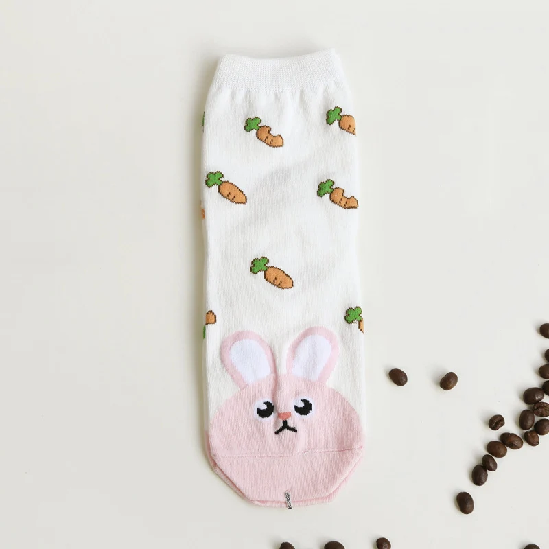 COCOTEKK дизайн милые хлопковые жаккардовые носки с фруктами для женщин Милое животное, кошка отпечаток ноги собака носки зимние женские носки