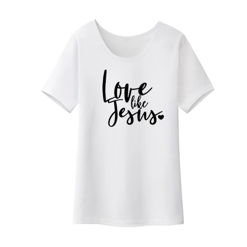 Like футболка Jesus для женщин с принтом забавные Кристиан женская Топы черный белый