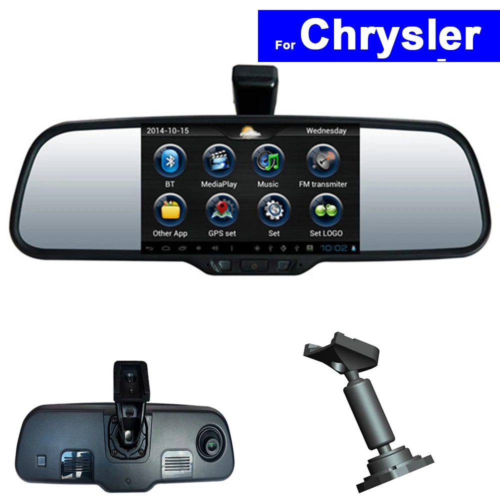 Зеркало заднего вида с HD сенсорным экраном 5 дюймов DVR GPS Bluetooth Wi Fi для Chrysler 300C Android