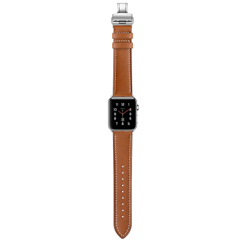 Новейший ремешок для часов Apple Watch из натуральной кожи Butteryfly с пряжкой для Apple Series 1 2 3 4 38 мм 42 мм 40 мм 44 мм iwatch