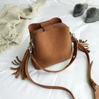 Модная брендовая сумка через плечо с кисточкой, Женские винтажные сумки через плечо для женщин 2022, сумка-мешок, сумки, Дизайнерские повседневные сумочки с потертостями, D239