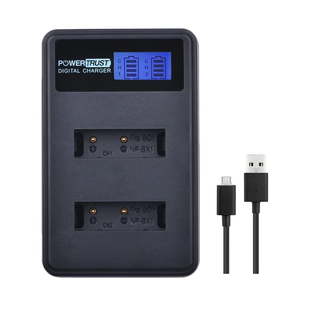 PowerTrust NP BX1 NPBX1 LCD USB двойное зарядное устройство для Sony DSC RX1 RX100 M3 M2 RX1R GWP88 PJ240E AS15 WX350