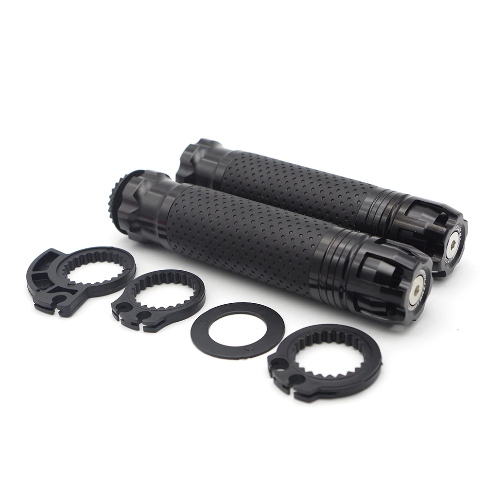 Black Rubber Porous Motorcycle Handle grips Anti Vibration Universal Accessories for aprilia decal honda cb1000r bajaj dominar 400 - Цвет: Black