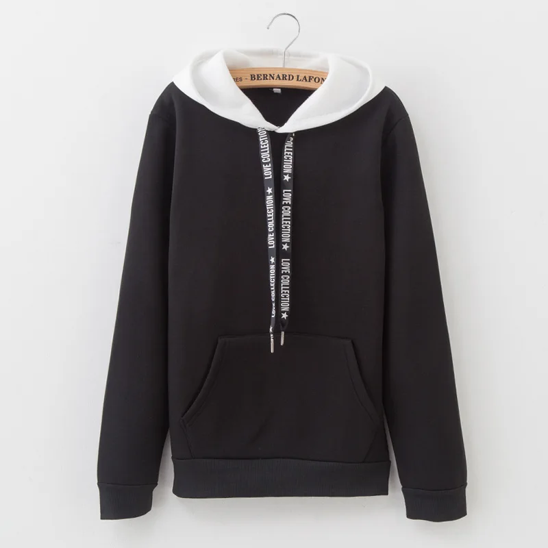 harajuku hoodie Толстовка с буквенным принтом и лентой, Женская толстовка Poleron Mujer,, два цвета, женские толстовки с капюшоном, милый розовый Harajuku светильник, Синяя толстовка с капюшоном в стиле пэчворк - Цвет: harajuku hoodie