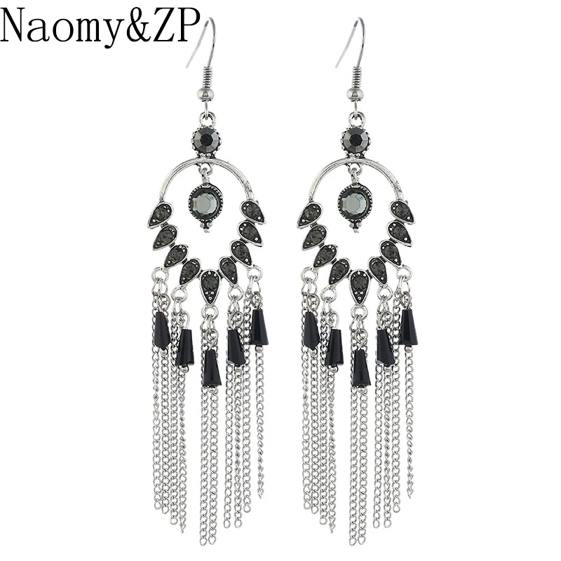 Серьги с кисточками Naomy &amp ZP женские большие длинные висячие серьги винтажные